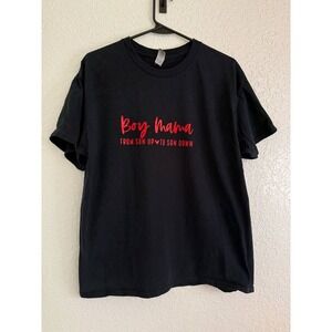 Gildan Boy Mama From Son Up To Son Down Graphic T-Shirt Black‎ Red Large